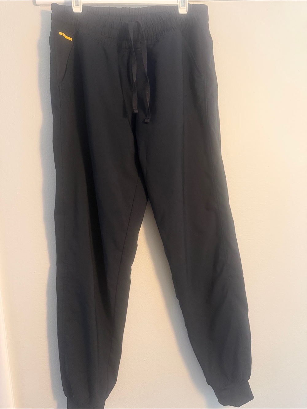Lole Black Joggers with Yellow Logo Accent